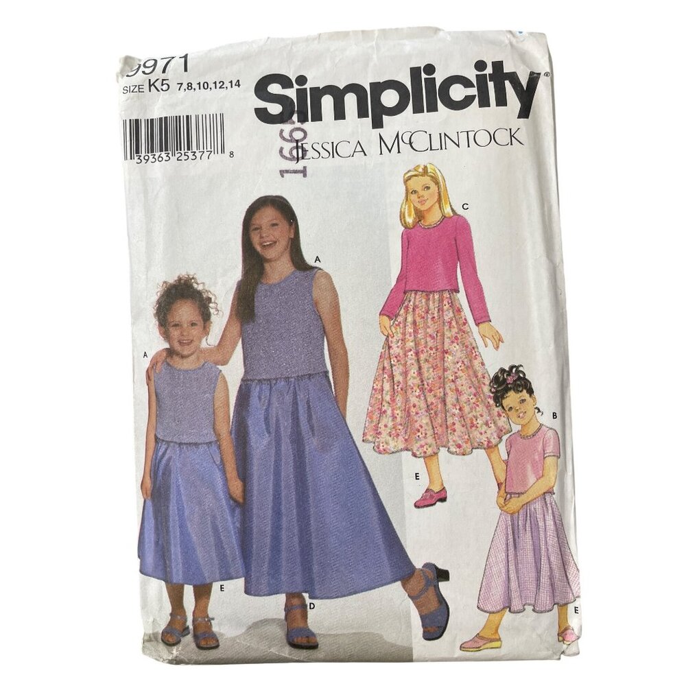 90s Simplicity Jessica McClintock 9971 Sewing Pattern Size 7-14 Tops Skirts CUT